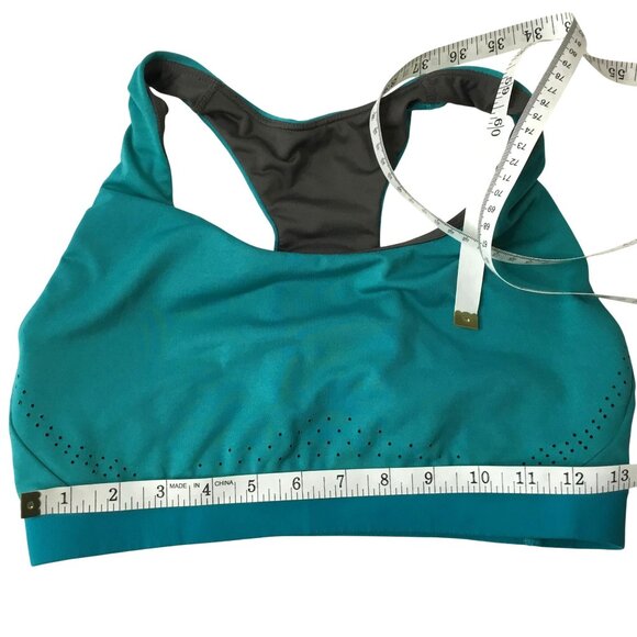 C9 CHAMPION Women Teal Sports Bra Racerback Padded Laser Cutout Seamless S/M - Picture 4 of 4